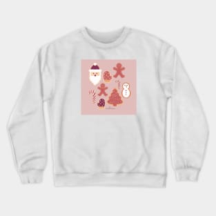 Christmas Cookies - Magenta and Cream Palette | Pattern Crewneck Sweatshirt